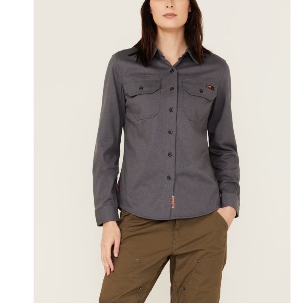 Timberland PRO FR Women Charcoal FR Cotton Core Work Shirt CAT 2 2112 Size L